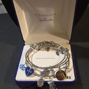 Hallmark Silver and Blue Charm Bracelet Set
